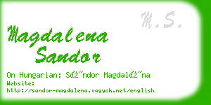 magdalena sandor business card